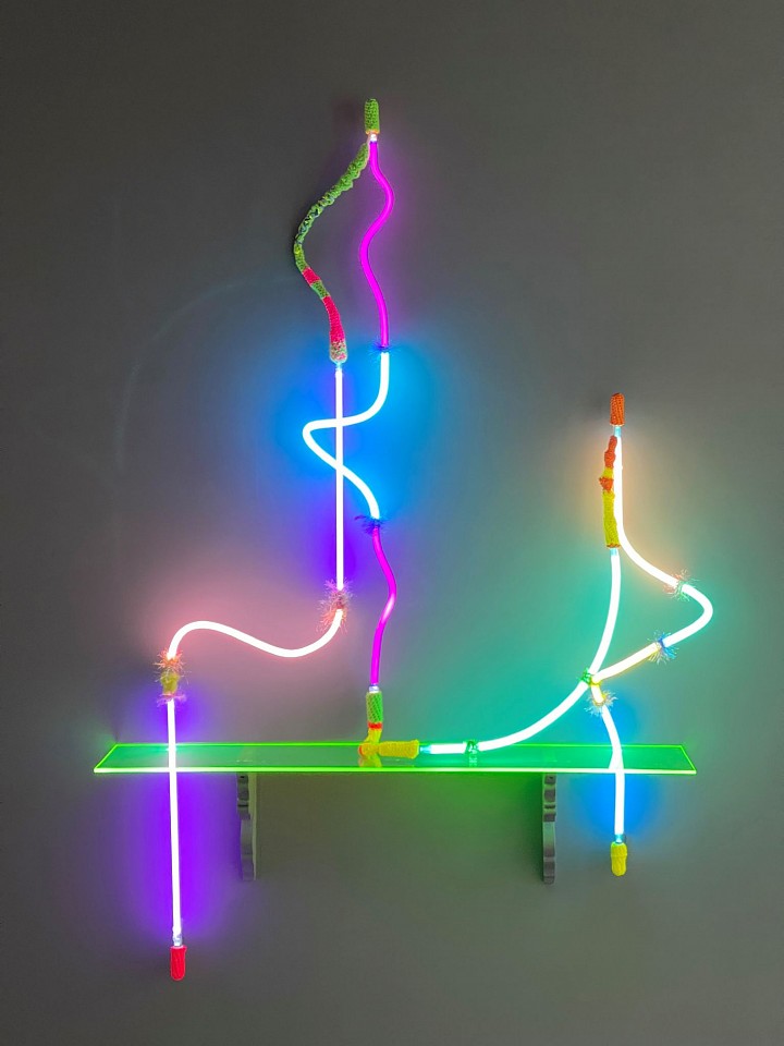 ALEX TRIMINO, Shadows Play, 2021
neon, fibers, found objects, 76 x 48 x 40 in. (193 x 121.9 x 101.6 cm)
TA-C-0027
