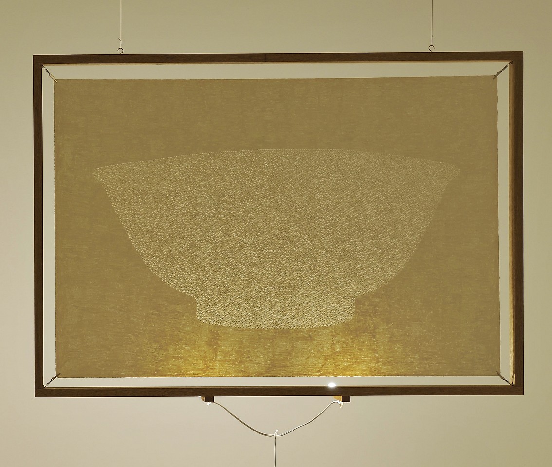 PARK GYE HOON, Materializing of  conscience  (Bowl 2), 2010
wood, korean paper, oil stick cutout, 52 3/4 x 33 1/8 in. (134 x 84 cm)
PGH-C-0036