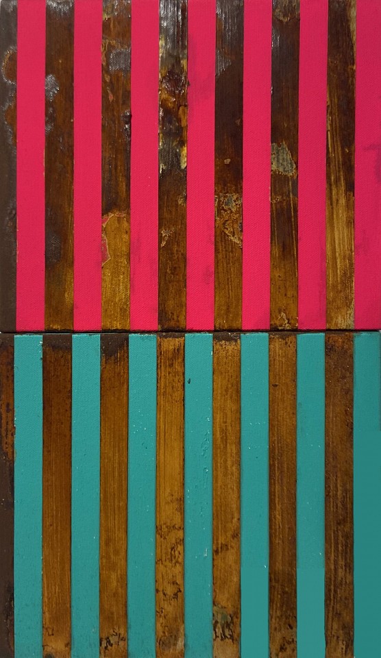 JOSE BECHARA, Sem titulo #233, 2023
acrylic and oxidation of steel on canvas, 15 5/8 x 9 3/4 x 2 1/4 in. (40 x 25 x 6 cm)
BJ-C-0141