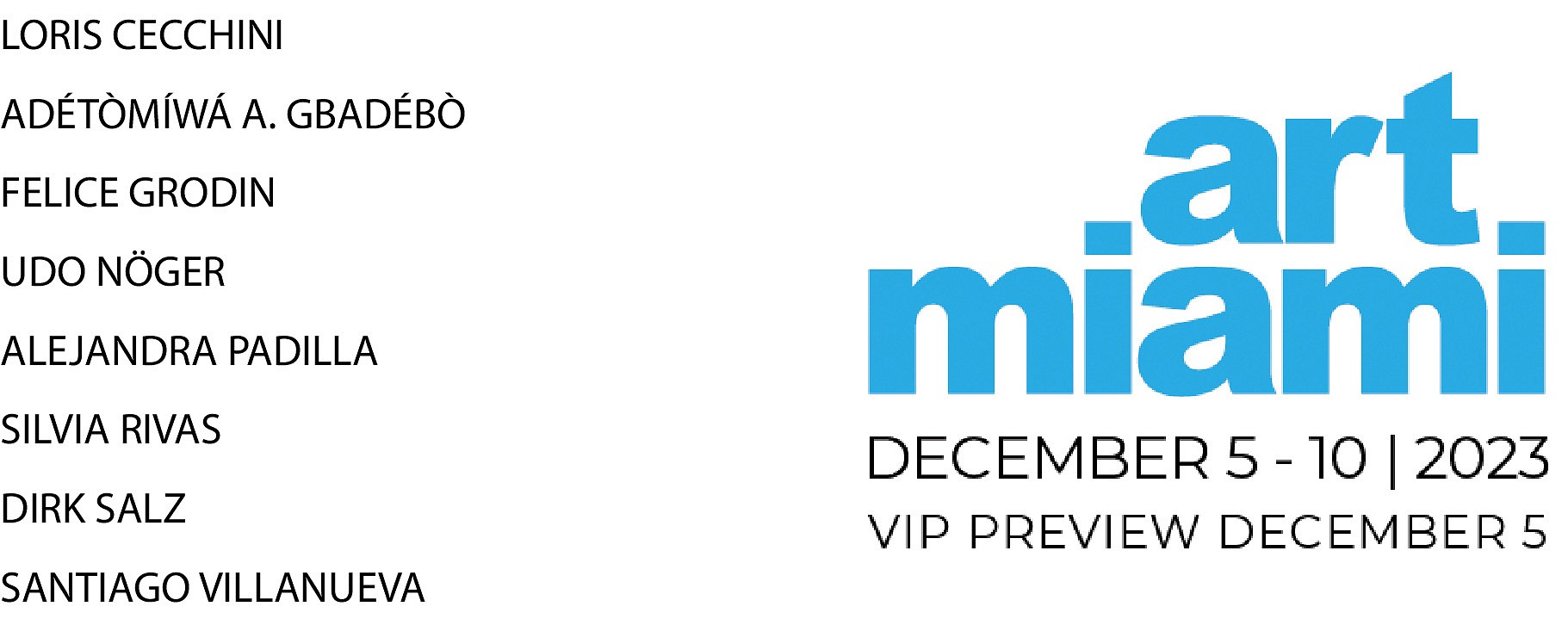PRESS RELEASE: ART MIAMI 2023, Dec 5 - Dec 10, 2023