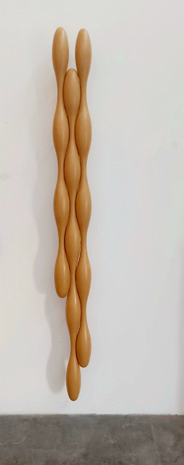 SANTIAGO VILLANUEVA, MACHIMBRADO SAHARA, 2024
wood, MDFcement and satin lacquer, 86 1/2 x 11 3/4 x 4 5/8 in. (220 x 30 x 12 cm)
VS--C0048